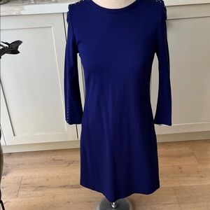 MarcCain Cobalt Blue Women's knee length Dress with metal stud detail
